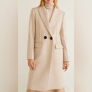 Mango Off-White Women's Coat